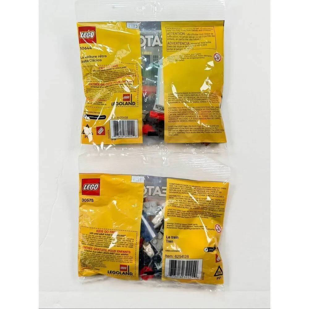 NWT RETIRED Lego Creator Train 30575 and Vintage Car 30644 59 pieces each Bundle